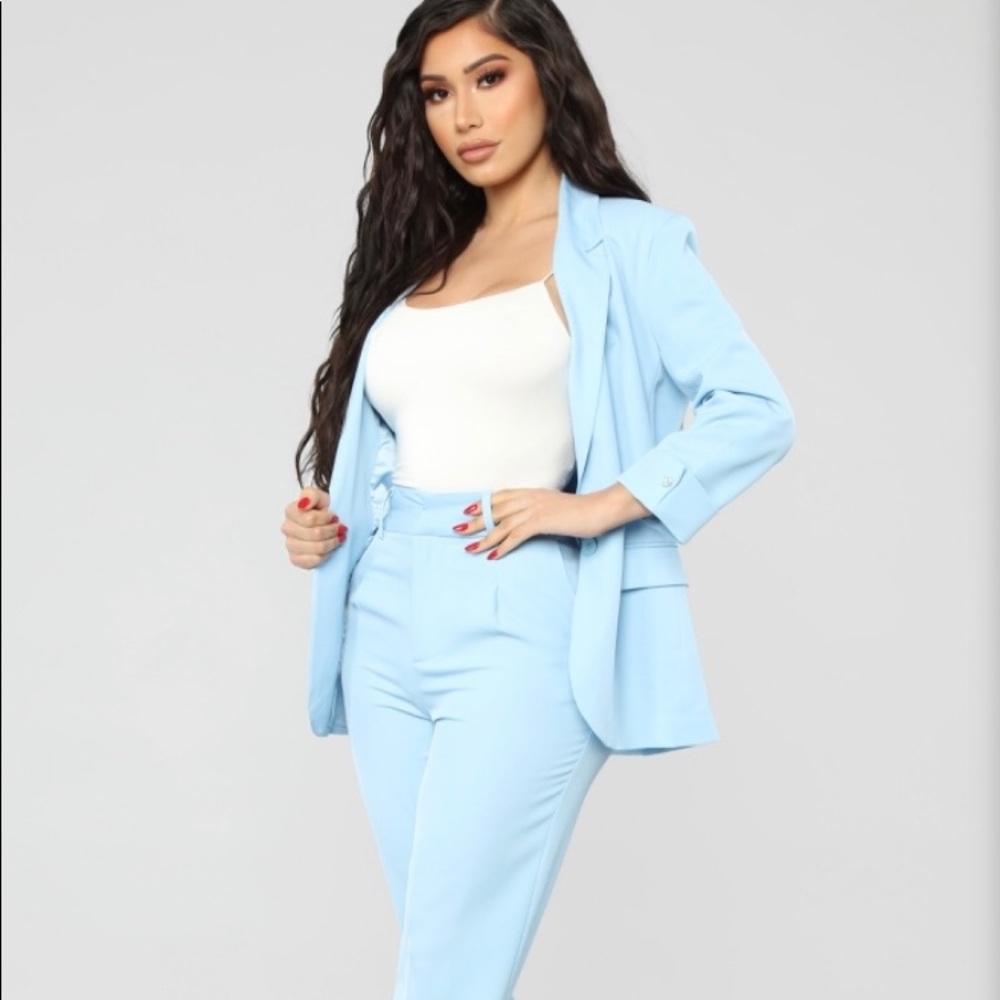 Fashion Nova Baby Blue Suite